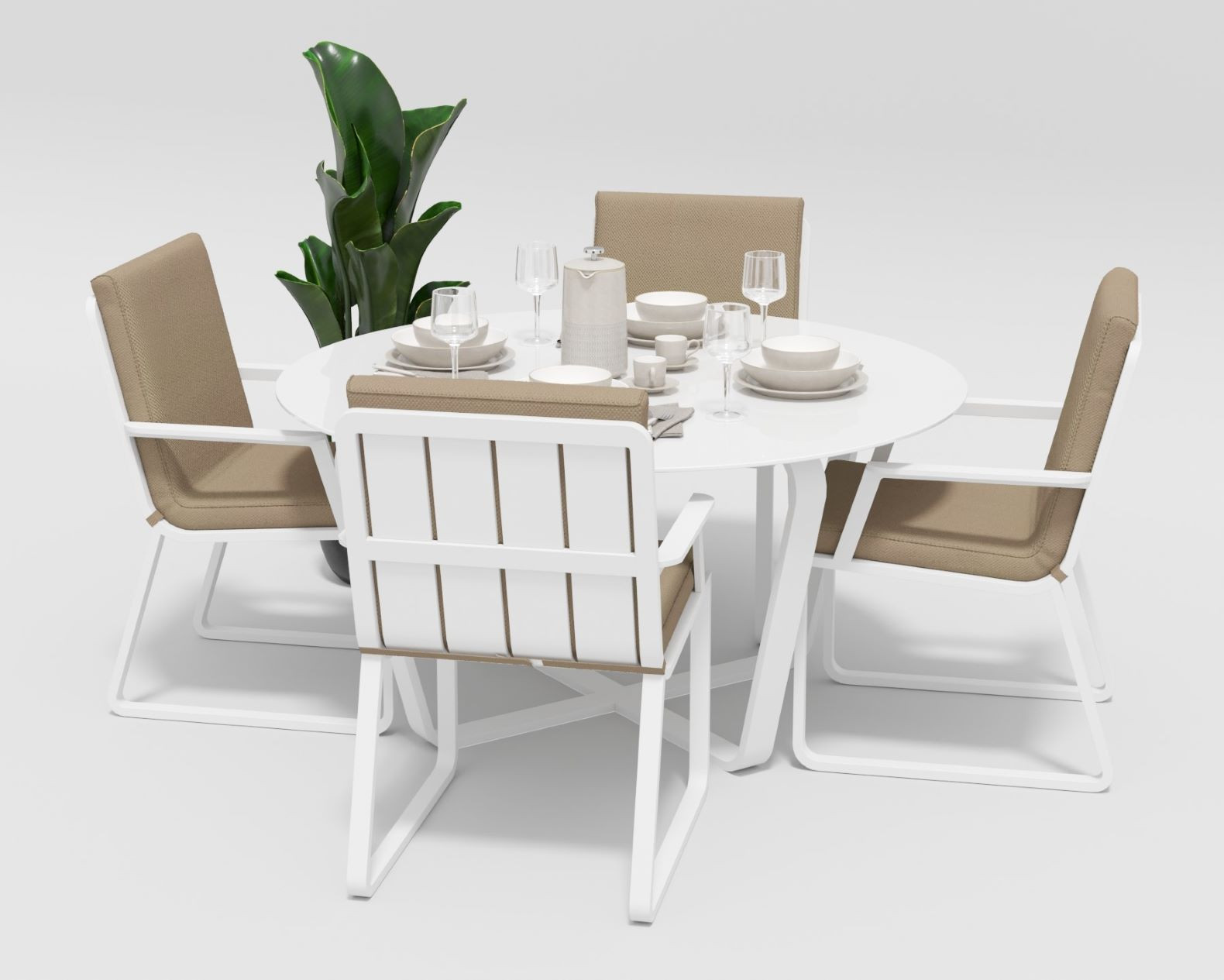 Садовая мебель "Primavera" model 2 white beige