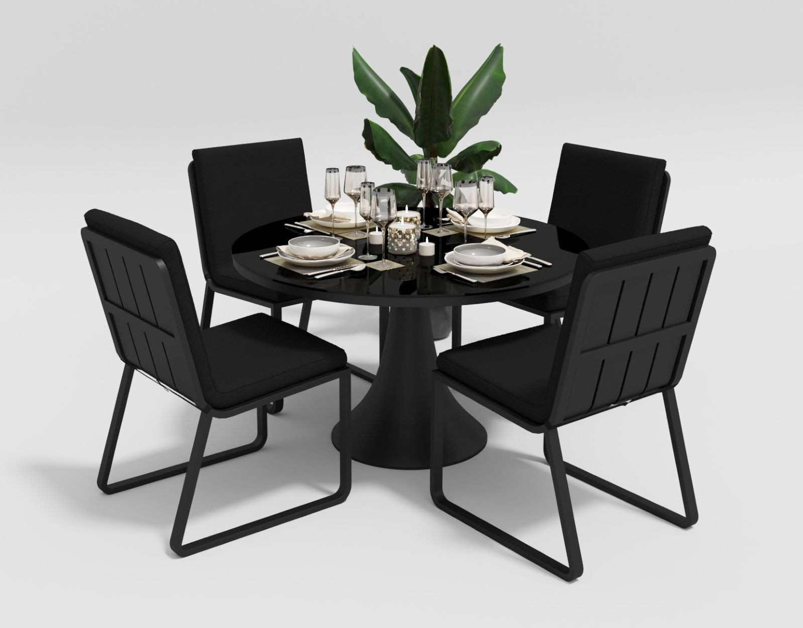 Садовая мебель "Voglie" model Round carbon black