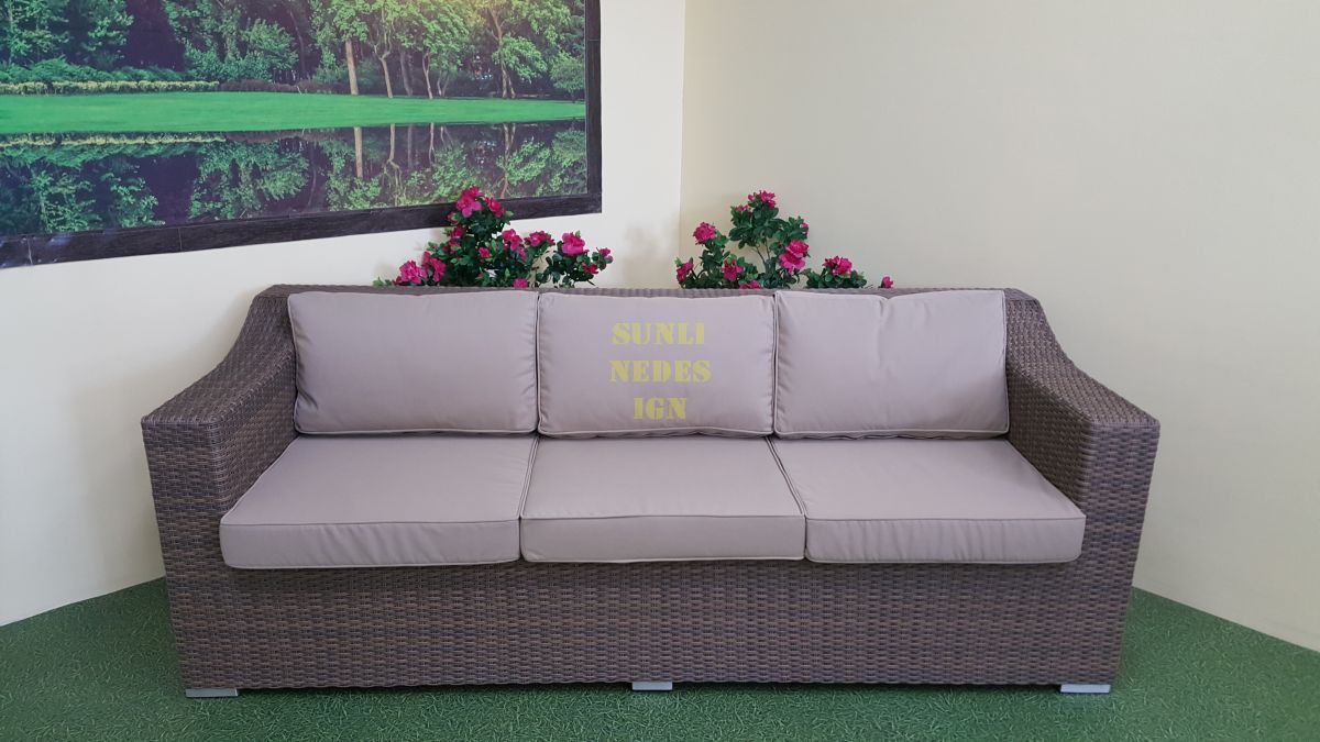 Плетеный диван "Glendon" beige 3-х местный