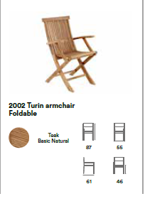 Кресло садовое из тика "Turin"